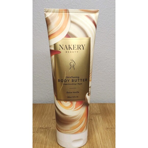 Nakery Beauty Skin Toning Body Butter 10 oz Dulce Vanilla Crepe Smoothing NEW - Picture 1 of 3